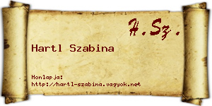 Hartl Szabina névjegykártya